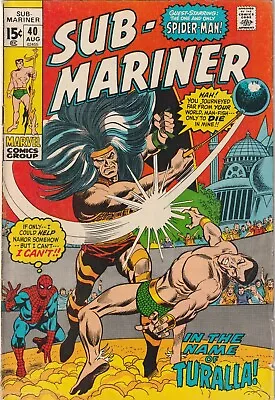 1971 Marvel - Sub-Mariner # 40 Spider-Man Appearance - • $10