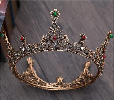 Luxury Antique Copper Black Queen Wedding Bridal Party Pageant Prom Crown 5.5  • £18