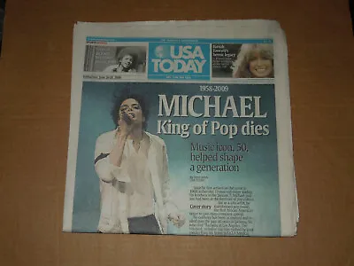 2009 Michael Jackson  King Of Pop Dies  USA Today Newspaper • $18.49