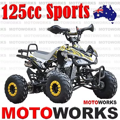 $1049 • Buy 125CC SPORTS SEMI AUTO ATV QUAD Dirt Bike Gokart 4 Wheeler Buggy Kids YELLOW