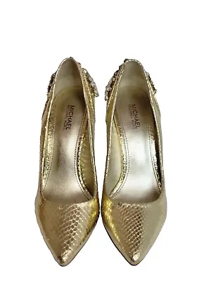 Michael Kors Pumps Gold With Rhinestone Decor Size 5.5 M Pre-owned  • $49.99