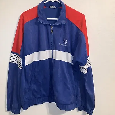 Sergio Tacchini Tracksuit Jacket Men’s 38 Blue Red  80s Retro Vintage • $59.99