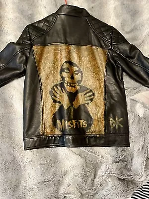 Vintage Leather Hand Painted Arizona Jeans MISFITS Cropped Jacket. Sz M • $200