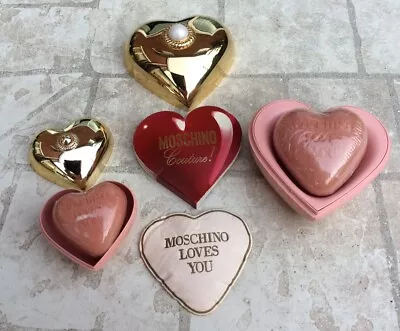 MOSCHINO LGE HEART SOAP 100g & CASE & SMALL SOAP 25g & EDT SAMPLE VINTAGE RARE • £15.99