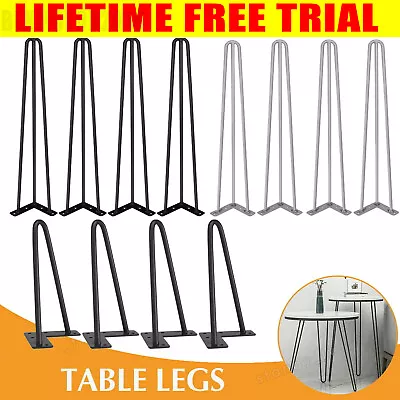 4x Metal Hairpin Legs Hair Pin Feet For Table Chair Cabinet Stools Furniture DIY • £16