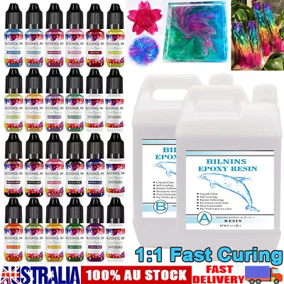 1:1 Epoxy Resin AB Liquid Paste + 24 Color Alcohol Based Pigment Craft DIY Kit • $4.99