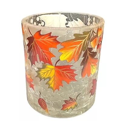 Yankee Candle 1711151 Crackled Glass Fall Leaf Votive Candle Holder • $12.97