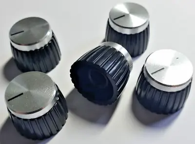 Control Knobs - Black/Silver Cap For Marshall/Traynor Amps X 2pcs • $8.09