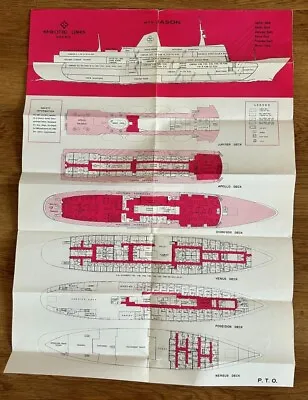 JASON (Epirotiki) C1967 FOLD OPEN DECK PLAN • $24.99