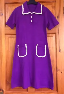 Mod / 60s Purple Dress Size 10 ( B300 Box ) • £19.99