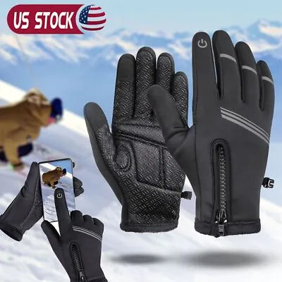 Mens Winter Thermal Warm Waterproof Ski Snowboarding Driving Work Gloves Mitten • $12.27