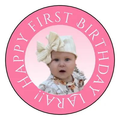 12 Birthday Favor Labels Stickers 2.5  Round Custom Personalized - Add Photo • $4.75