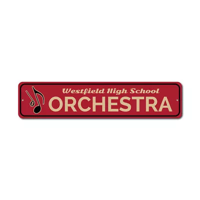 Orchestra Sign Music Note Decor Musician School Name Aluminum Metal Decor Sign • $21.15