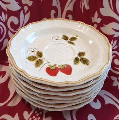 Set Of 8 Vintage Mikasa Strawberry Festival  Saucer 6.5  Plates EB 801 • $45.50