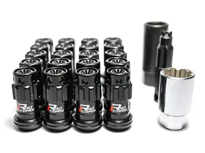 Project Kics R40 Iconix - 12x1.5 Black W Black Caps (16 Lug Nuts + 4 Locks) • $247