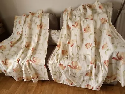 Sundour Tulip Gosford Lined Curtains Pair Width 40  Each By 53  Drop • £24