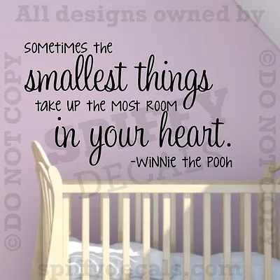 Sometimes The Smallest Things Winnie Pooh Quote Vinyl Wall Decal Nursery Sticker • $17.38