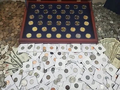 ✯ Estate Lot Old Us Coins ✯ Silver Coins  ✯ Banknotes  ✯ 60+ Rare Coins!! • £42.75