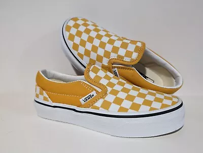Vans Sneakers Boy's 13 New UY Classic Slip-On Color Theory Checkerboard Golden • £22.51