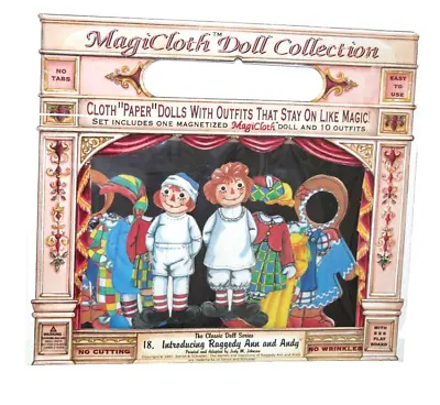 Magicloth Doll Collection Raggedy Ann And Andy Vintage 1997 Magnetic Paper Dolls • $20