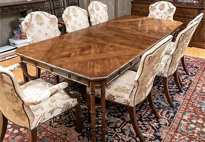 Vintage Chippendale Style Parquetry Top Extension Dining Table • $4790