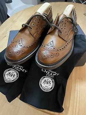 Brand New Joseph Cheaney Avon C Derby Brogue In Almond Grain Leather • £250