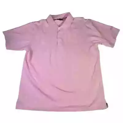 Burberry Golf Shirt Men's‎ Size Large Pink Active Cotton Casual Polo Button Logo • $44