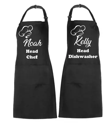 Personalised Couple Apron Valentines Gift Couple Mr And Mrs Family Baking Unisex • £25.40