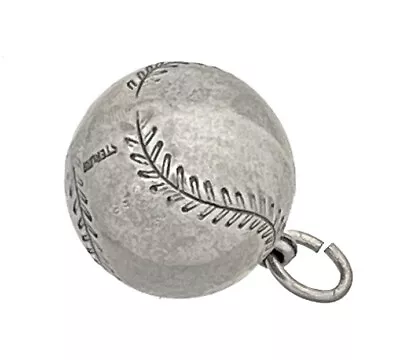 Vintage Large Sterling Silver Baseball Charm Pendant 5/8  • $39.99