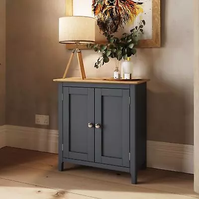 Graphite Blue Sideboard Oak Veneer 2 Large Doors • £119.95