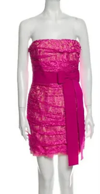 2K Dolce & Gabbana D&G Vintage Pink Party Dress 38 40 42 2 4 6 Lace Bow Gift Bag • $254