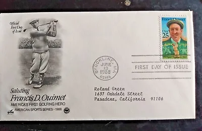 $1.75 • Buy Golfing Legend Francis Ouimet 1913 Open Champ 1988 Artcraft Pcs Cachet Fdc 