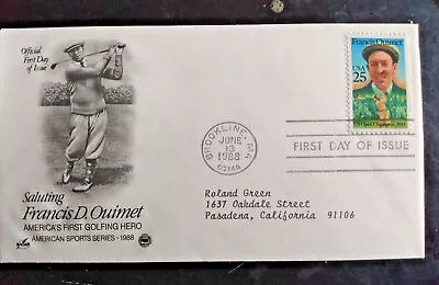 $1.75 • Buy Golfing Legend Francis Ouimet 1913 Open Champ 1988 Artcraft Pcs Cachet Fdc 