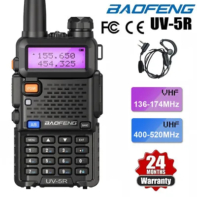 $25.99 • Buy Baofeng UV-5R UHF VHF Dual Band Walkie Talkies 5W Two Way Ham Radio Long Range