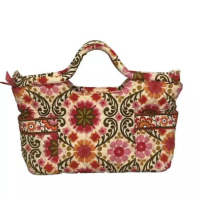 Vera Bradley Folkloric Eloise Double Top Handle Purse Bag 14 In Floral Quilted • $29