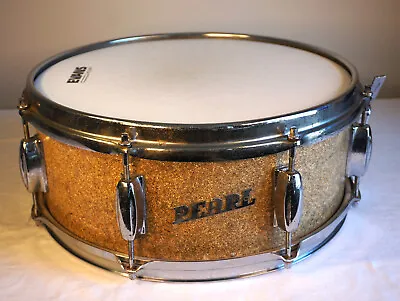 Vintage Pearl 1960s Gold Sparkle 14  X 5.5  Snare Drum. Made In Japan • $253.50