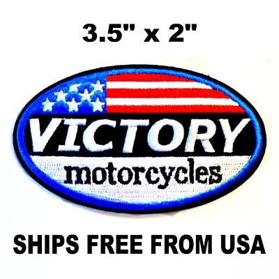 Victory Motorcycle Biker Patch. Flag Embroidered Iron-On Sew-On Patch • $5.97