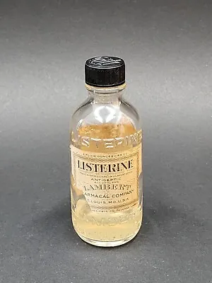 Vintage 3 Oz. Listerine Antiseptic Bottle Lambert Pharmacal Co. St. Louis MO • $15