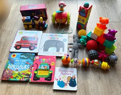Baby Toy Bundle: Sensory /blocks /pull Along /rattle Excellent Condition • £22.50