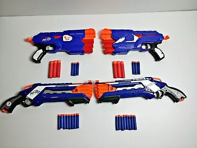 Nerf Gun Lot X 2 Roughcut N-Strike Elite + X 2 Nerf Dual Strike + Ammo • $44.90