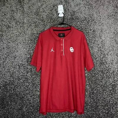 Air Jordan Polo Shirt Mens Large Red College OU University Of Oklahoma Golf • $18.49