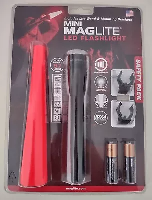 Mag-Lite 6.61  Black Mini Maglite LED Safety Pack Flashlight NEW • $23.99