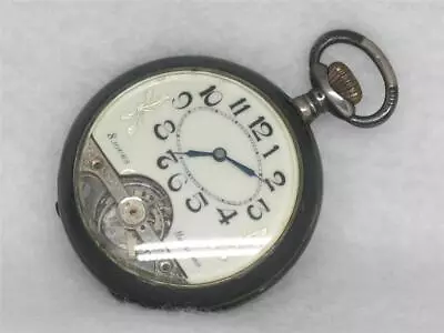 Antique 1910's 52mm 8 Day Hebdomas Silver Foil Niello Pocket Watch For Repair! • $175