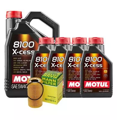 9L Motul 8100 X-CESS 5W-40 Mann Filter Motor Oil Change Kit 911 Carrera 4 3.4L • $99.95