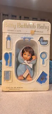 Vintage Bisque Uneeda Bitty Bathtub Baby Doll 1969 New In Box Jointed • $50