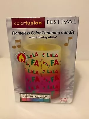 Christmas Colorfusion Festival Flameless Color Changing/Flicker Candle W/ Music • $15.99