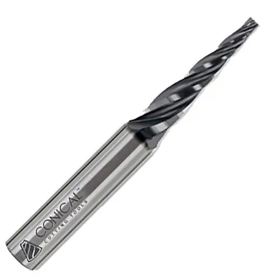 7 Degree Per Side 1/16  Tip Diameter Solid Carbide Tapered End Mill • $67.37