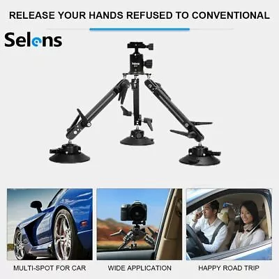 SK-1 Heavy Duty Car Suction Cup Video Tripod Mount With Ballhead Kit For Camera • $175.99