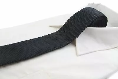 Mens Knitted Skinny Tie Men's Wedding Formal Knit Black White Red Navy Brown • $4.63