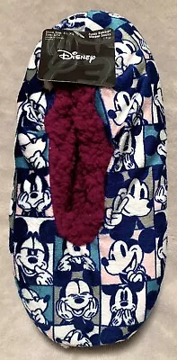 NEW Disney Mickey Mouse Expressions Fuzzy Babba Slipper Socks S/M 5-7 • $18.99